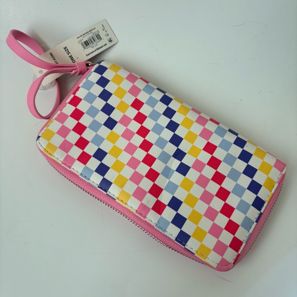 No Boundaries Pink Checkered Women's Wallet